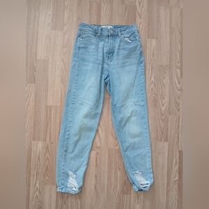 Refuge Denim Mom Light Blue Girl's Ripped Jeans